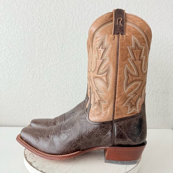 NEW Rod Patrick Mens Cowboy Boots 14.5AAA Antique Mocha Bison Brown Western - Picture 4 of 11